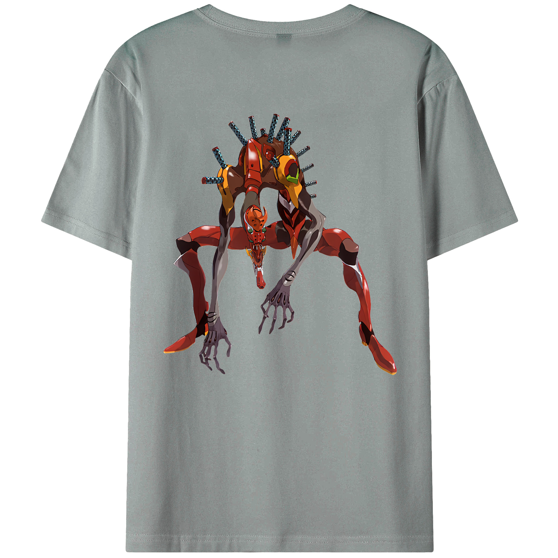 （画像用） EVA 新世紀エヴァンゲリオン 綿100％ メンズ半袖Tシャツ（バックプリント） 通気性